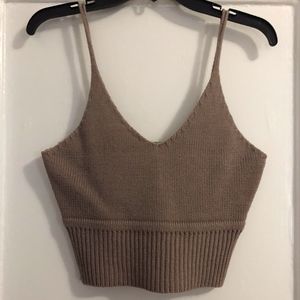 Cute Tank Crop Top in Taupe